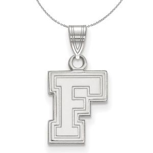 Sterling Silver Fordham U Small Pendant Necklace - 20 Inch